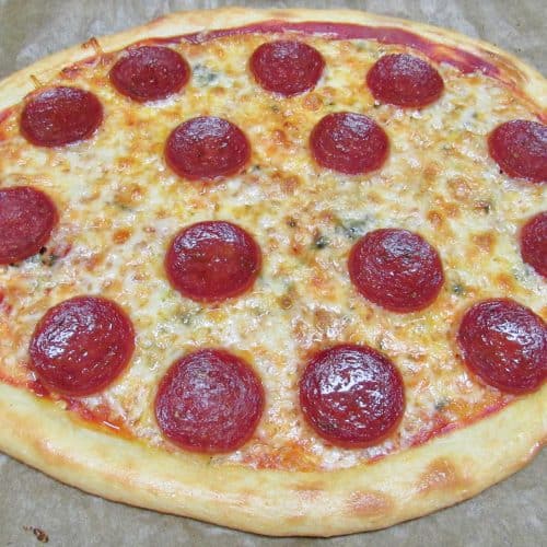 Keto Low Carb & Gluten Free Fathead Pepperoni Pizza