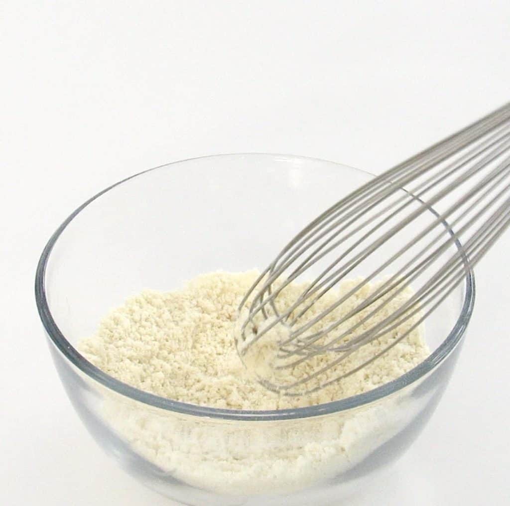 almond flour mixture with whisk