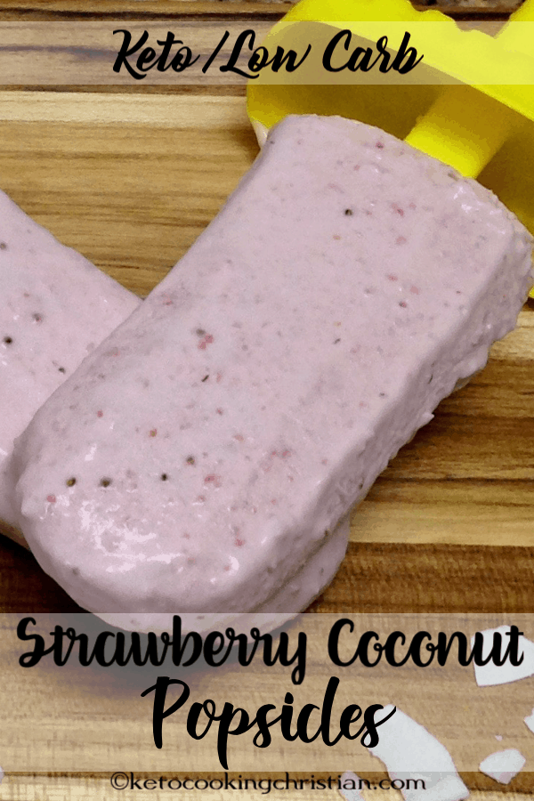 Strawberry Coconut Cream Popsicles - Keto and Low Carb