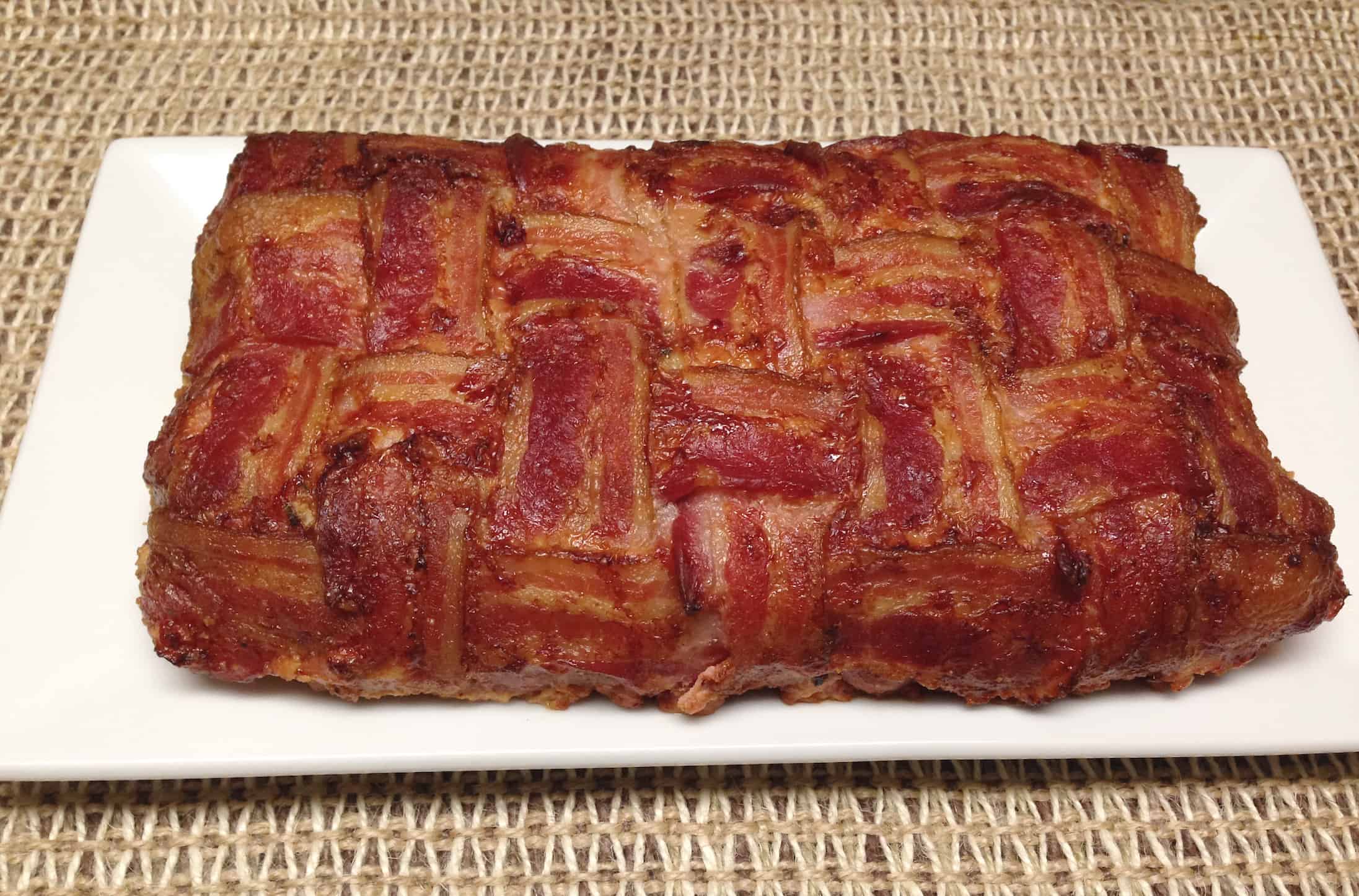 bacon weave wrapped meatloaf