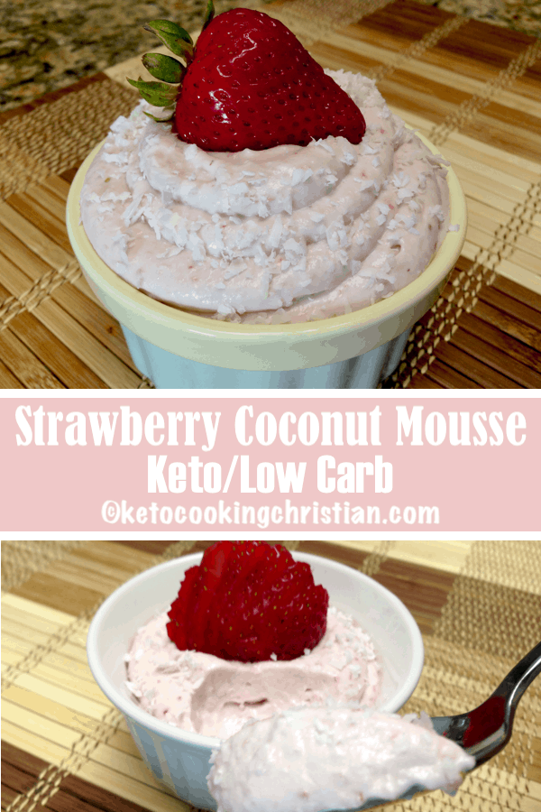 Strawberry Coconut Cream Mousse Keto and Low Carb Keto Cooking