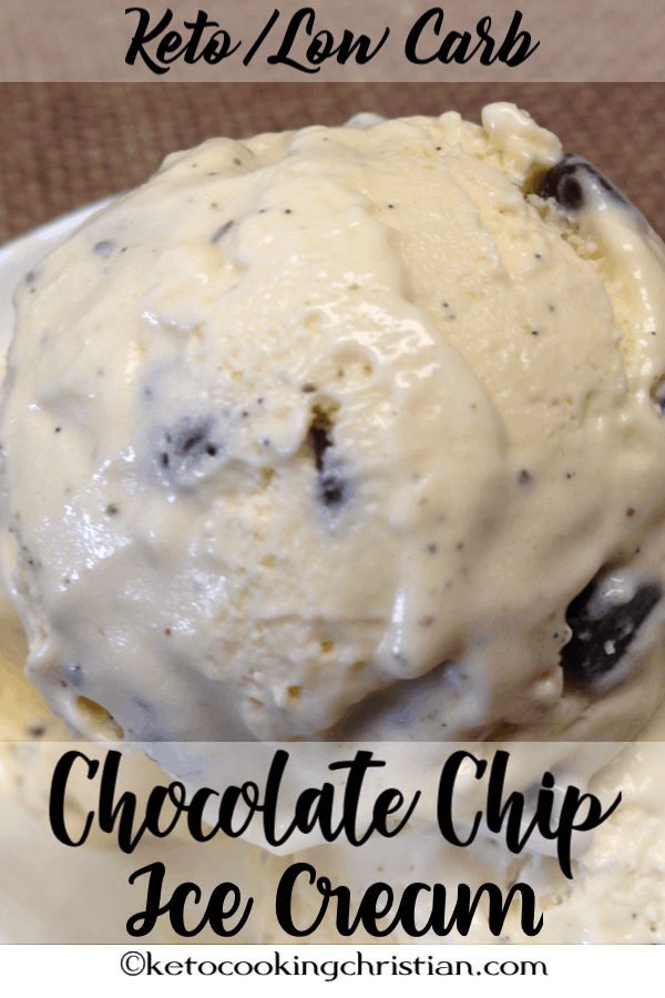 Vanilla Chocolate Chip Ice Cream Keto and Low Carb