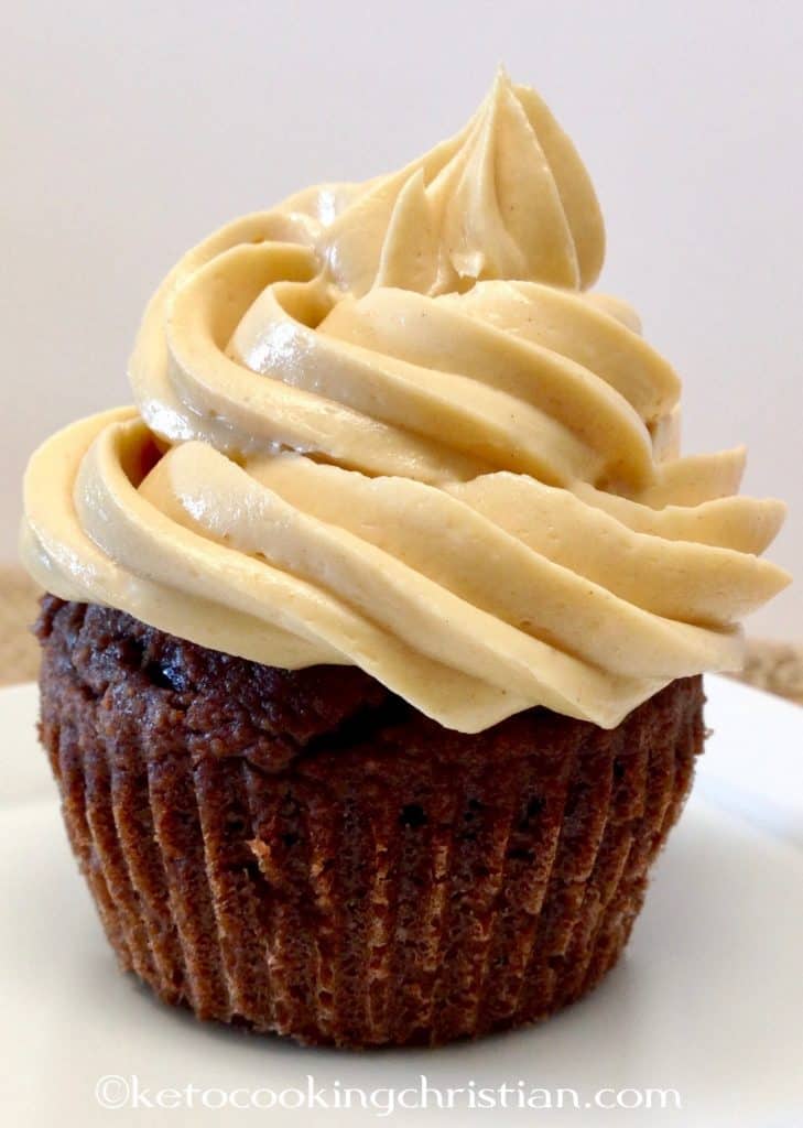 Chocolate Cupcakes with Peanut Butter Frosting- Keto, Low Carb & Gluten Free 