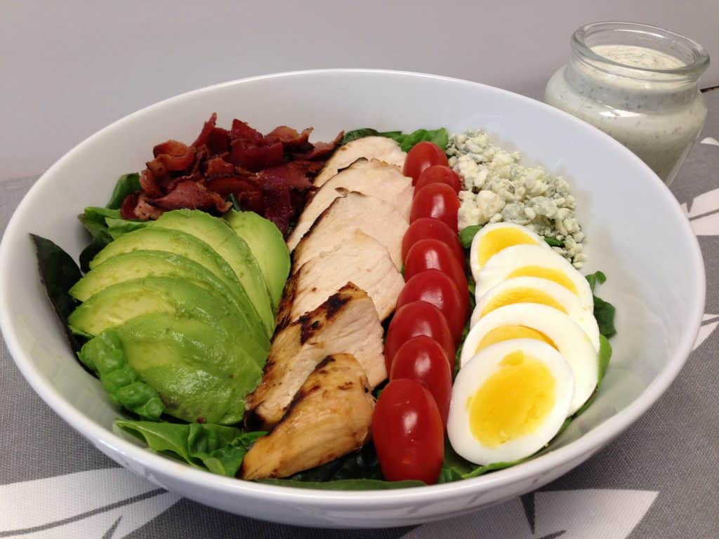 Classic Cobb Salad with Ranch Dressing Keto and Low Carb Keto