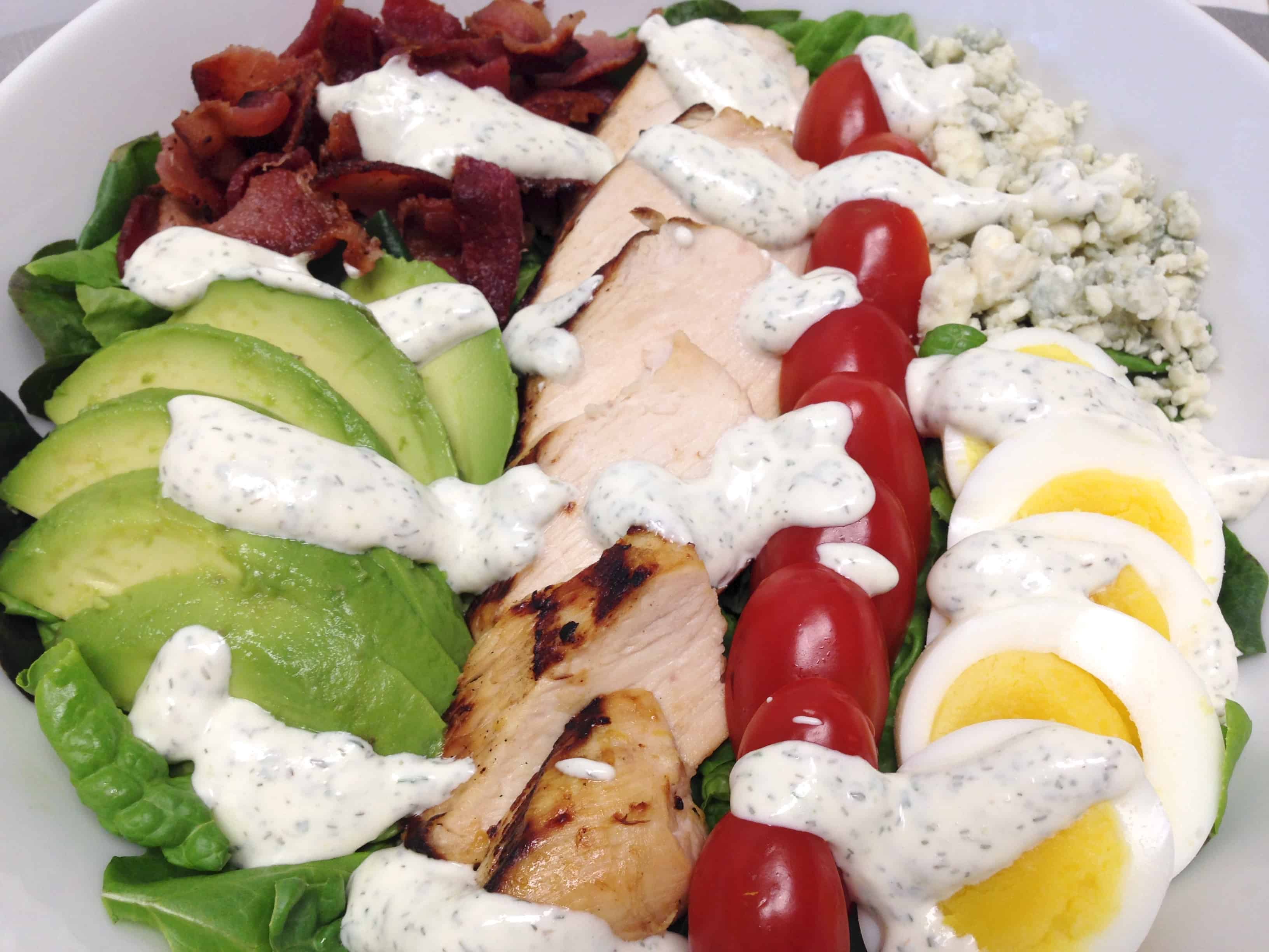 Classic Cobb Salad with Ranch Dressing Keto and Low Carb Keto