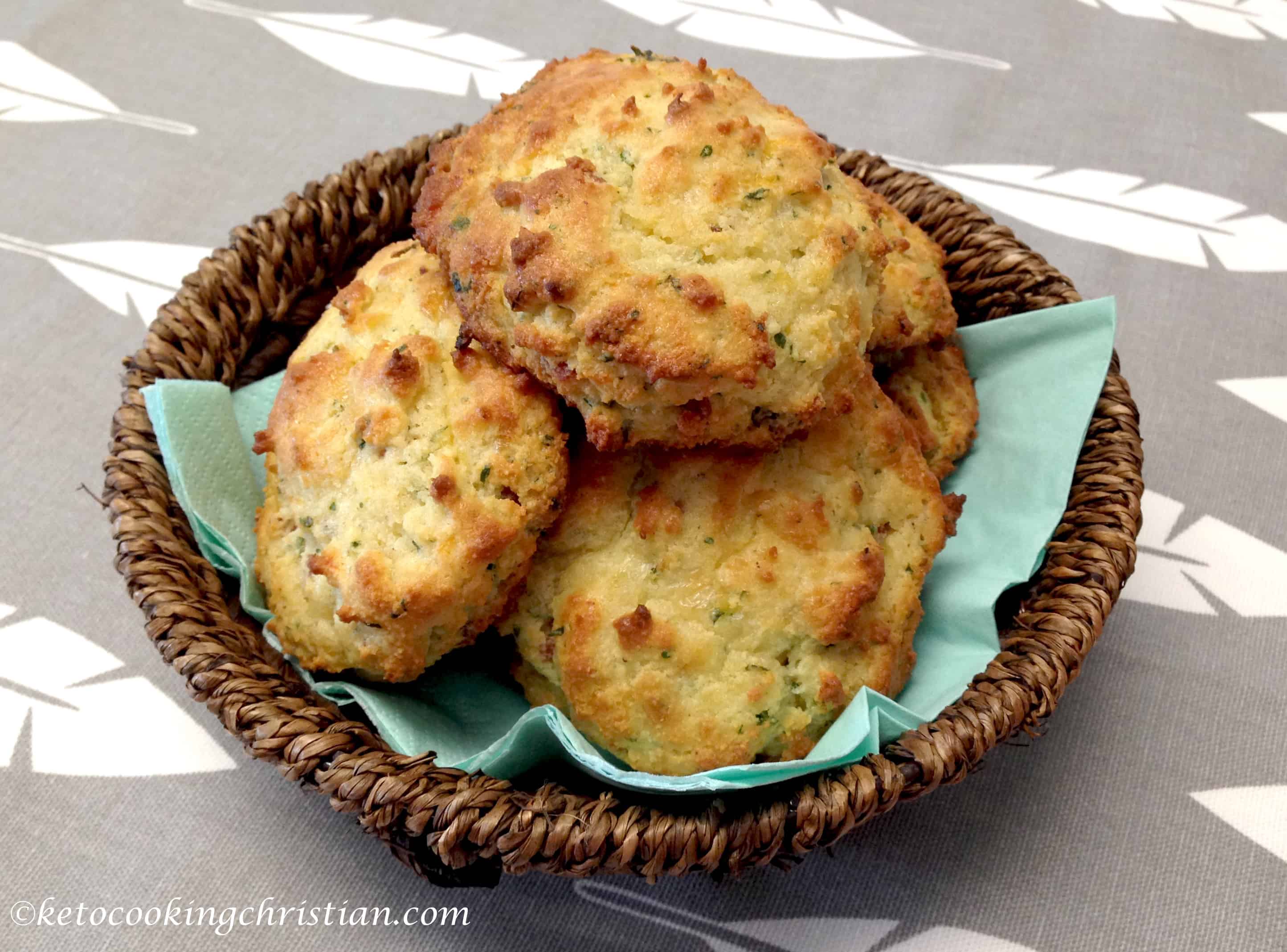 bacon cheddar drop biscuits keto low carb gluten free