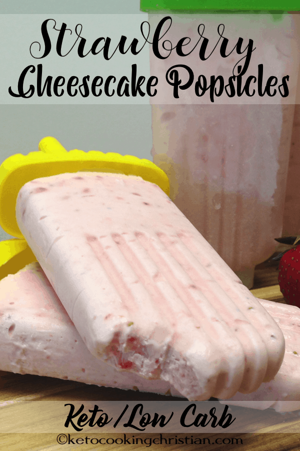 Strawberry Cheesecake Popsicles - Keto and Low Carb
