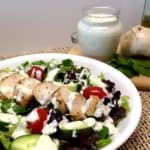 Creamy Garlic Italian Dressing over chicken salad