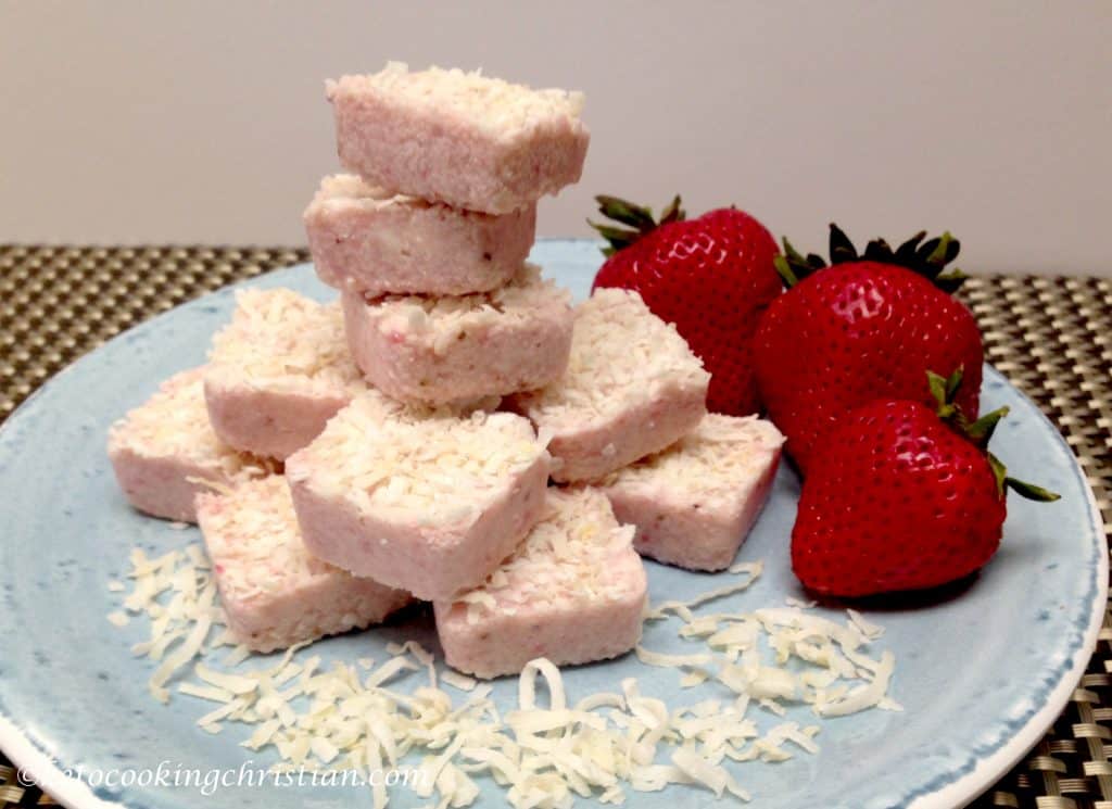 strawberry coconut fat bombs keto and low carb