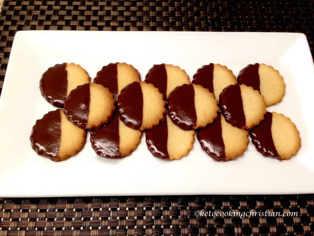 chocolate dipped shortbread cookies low carb keto gluten free