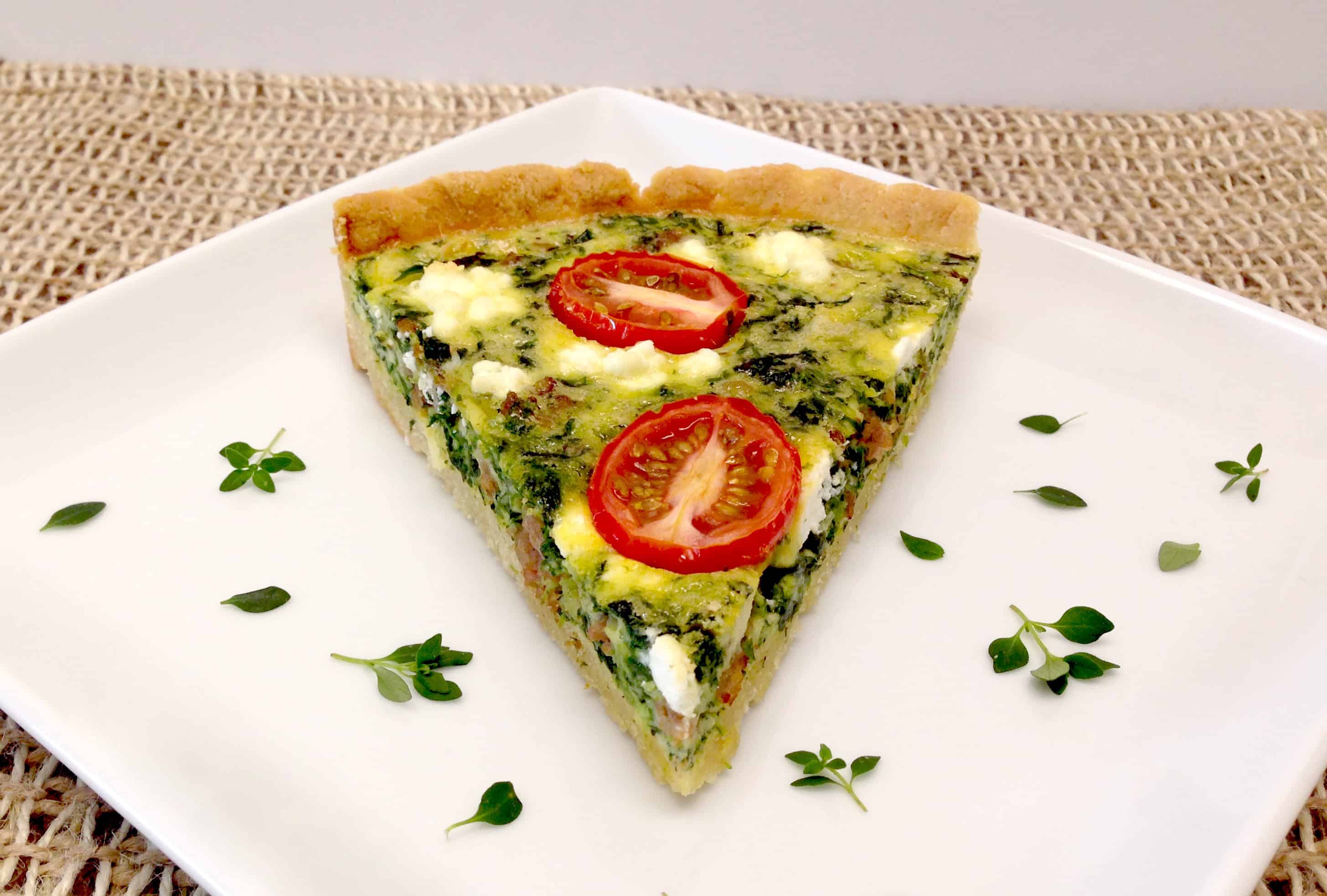 Sweet Italian Sausage and Spinach Quiche - Keto, Low Carb & Gluten Free