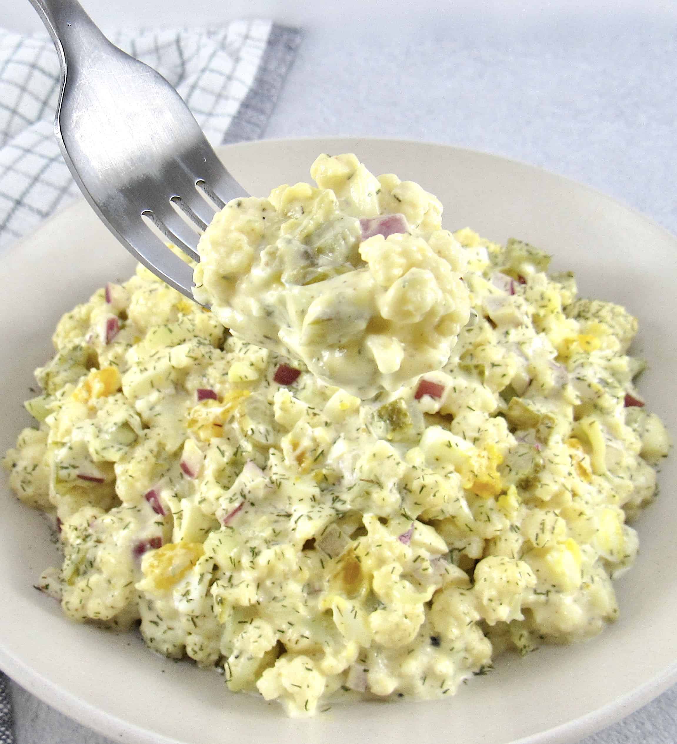 Cauliflower Potato Salad Keto Cooking Christian