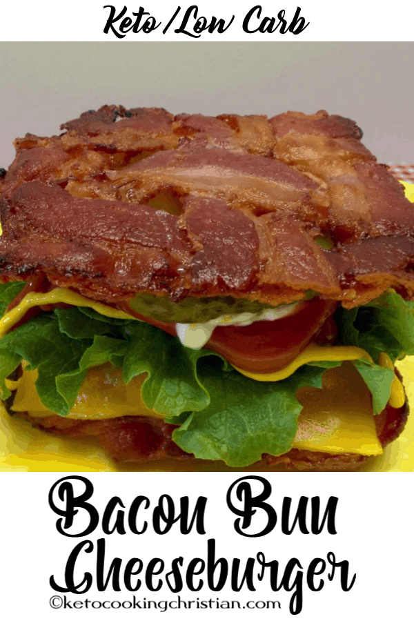 Cheeseburger in a Bacon Weave Bun - Keto and Low Carb