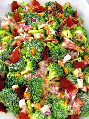 closeup of broccoli salad