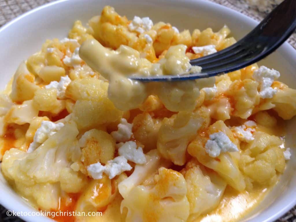 Buffalo Cauliflower "Mac" and Cheese - Keto and Low Carb