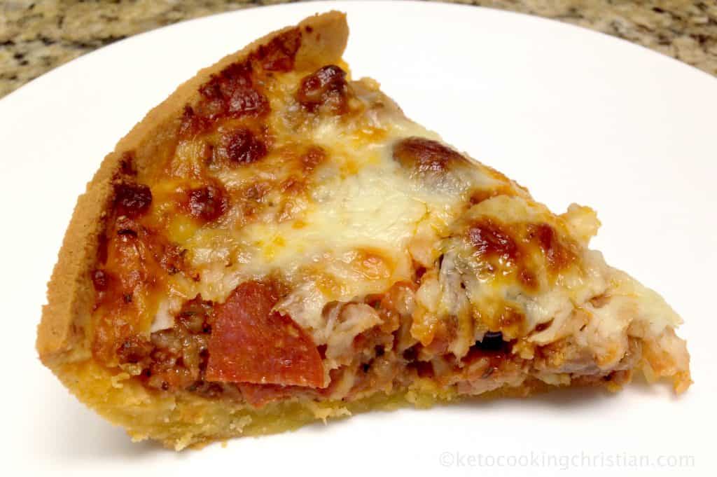 Sausage and Pepperoni Pizza Pie Keto, Low Carb & Gluten Free Keto