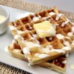 keto cinnamon roll waffles with butter on top