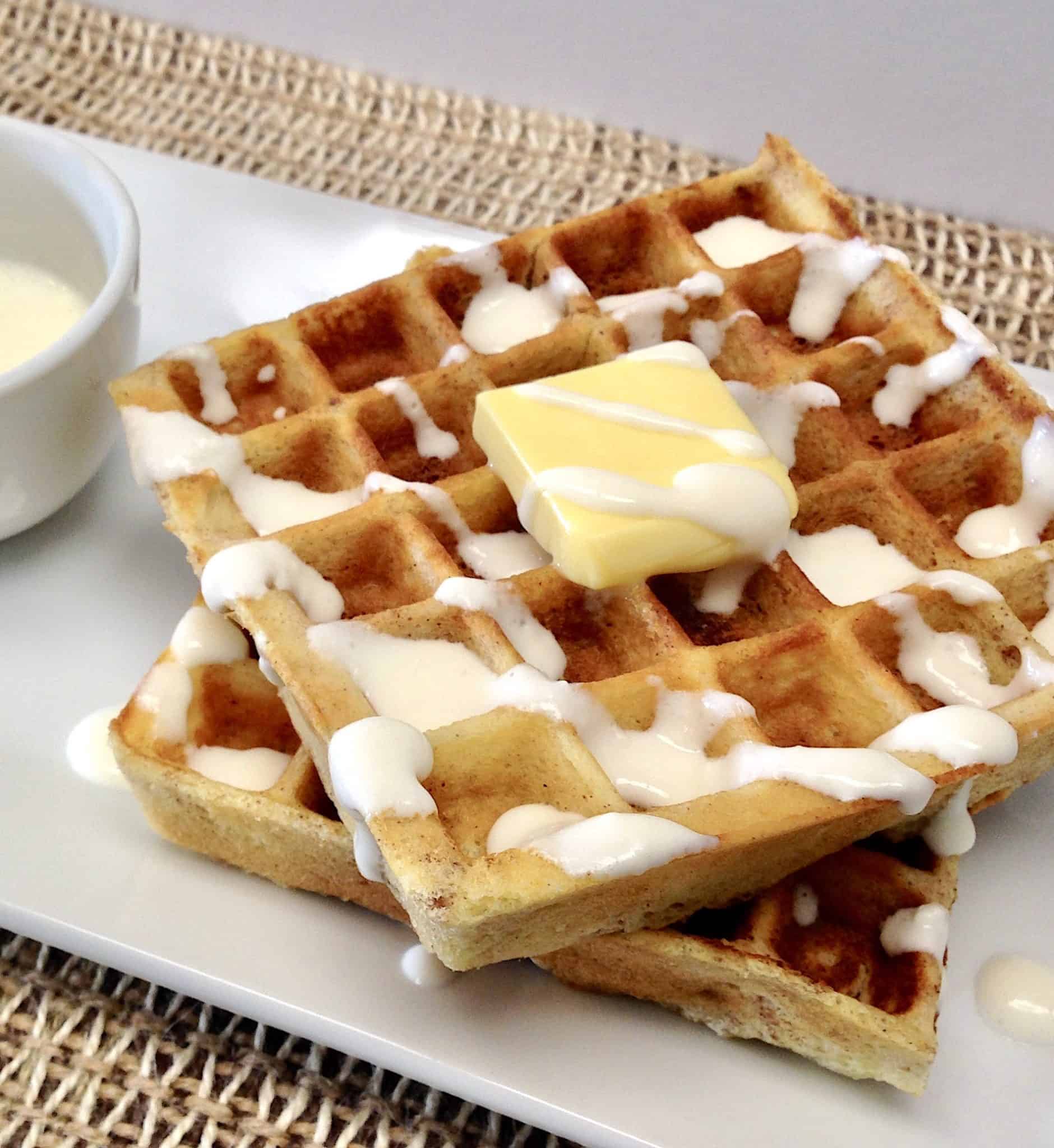 Keto Cinnamon Roll Waffles with Cream Cheese Icing Keto Cooking Christian