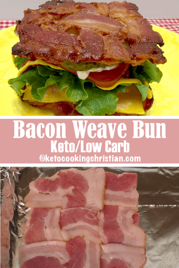 Cheeseburger in a Bacon Weave Bun - Keto and Low Carb