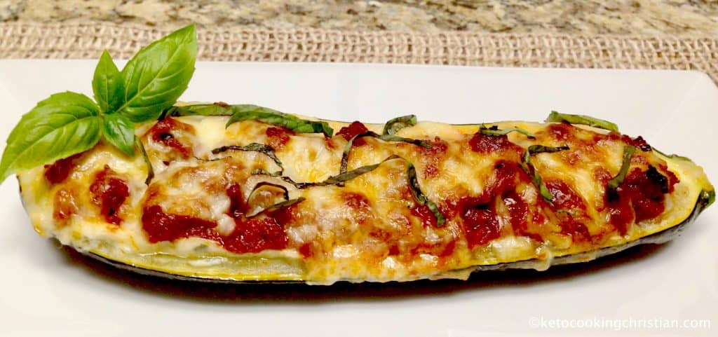 Lasagna Stuffed Zucchini Boats - Keto and Low Carb