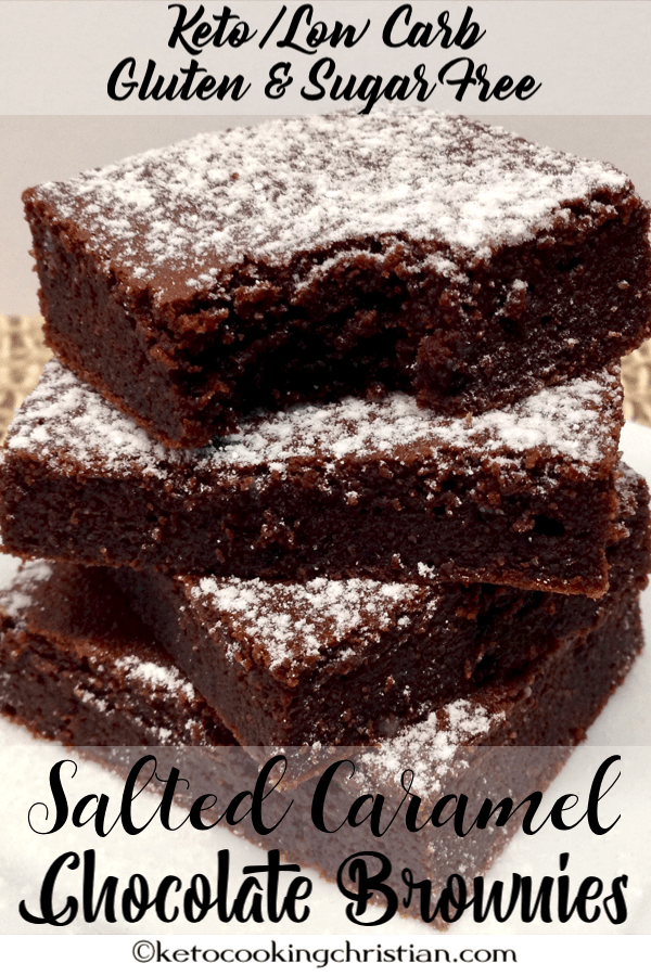 Salted Caramelized Chocolate Brownies - Keto, Low Carb, Gluten & Sugar Free