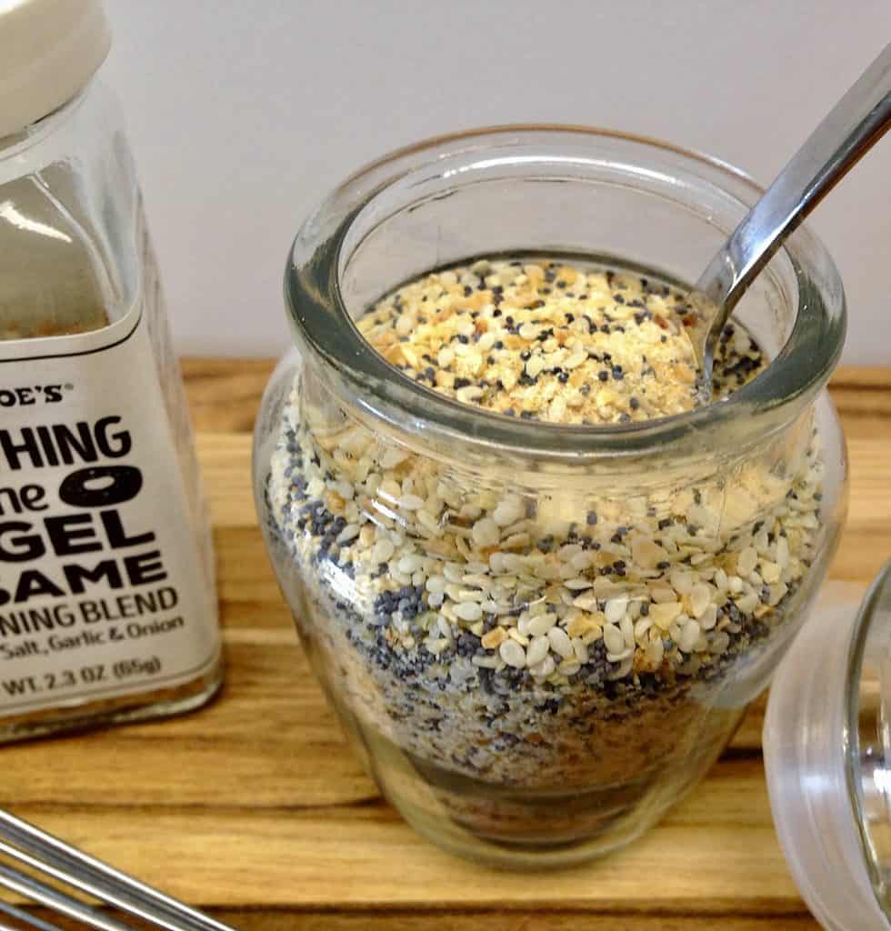 Everything Bagel Seasoning in glass jar