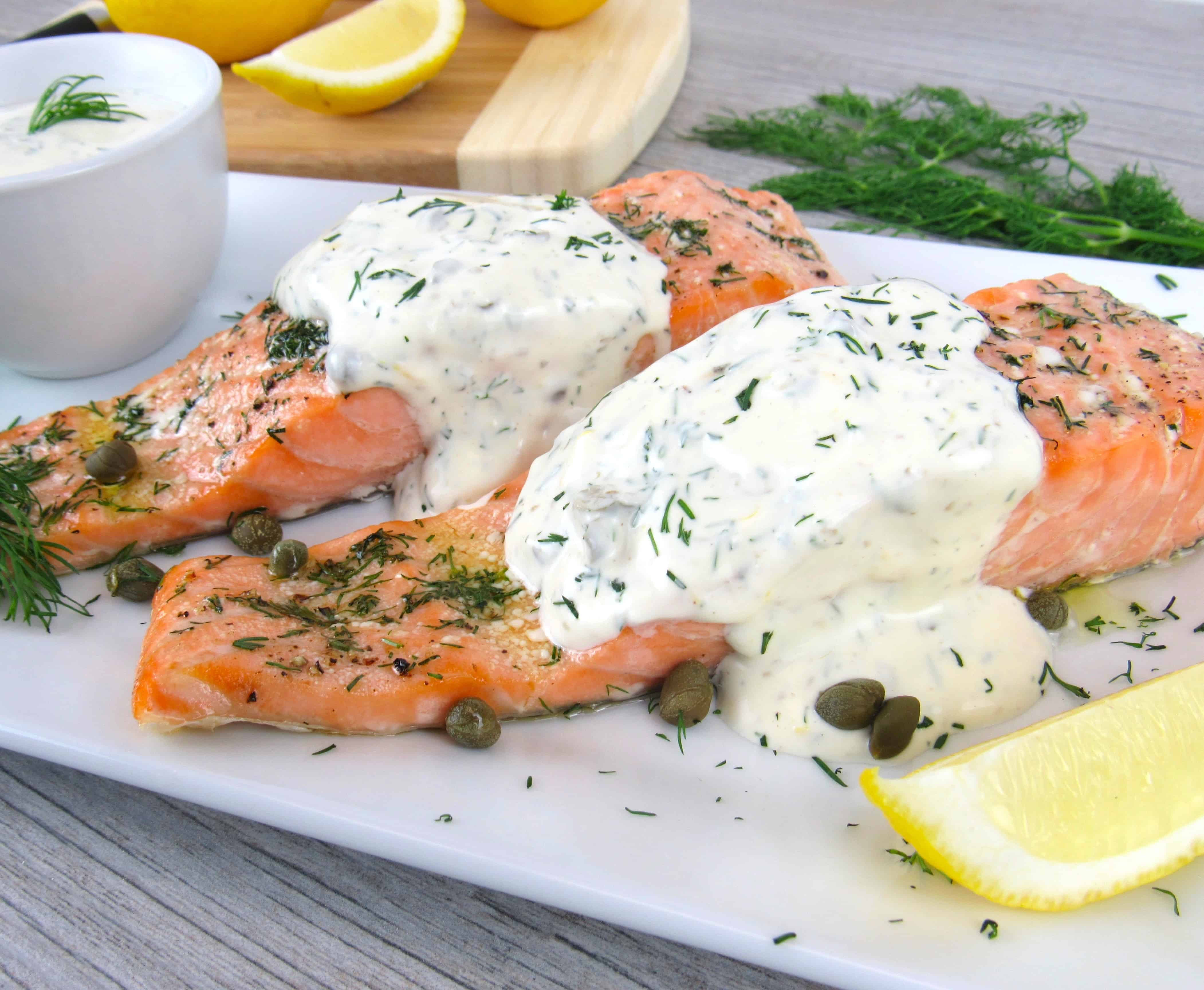Baked Salmon with Creamy Dill Sauce - Keto/Low Carb - Keto ...