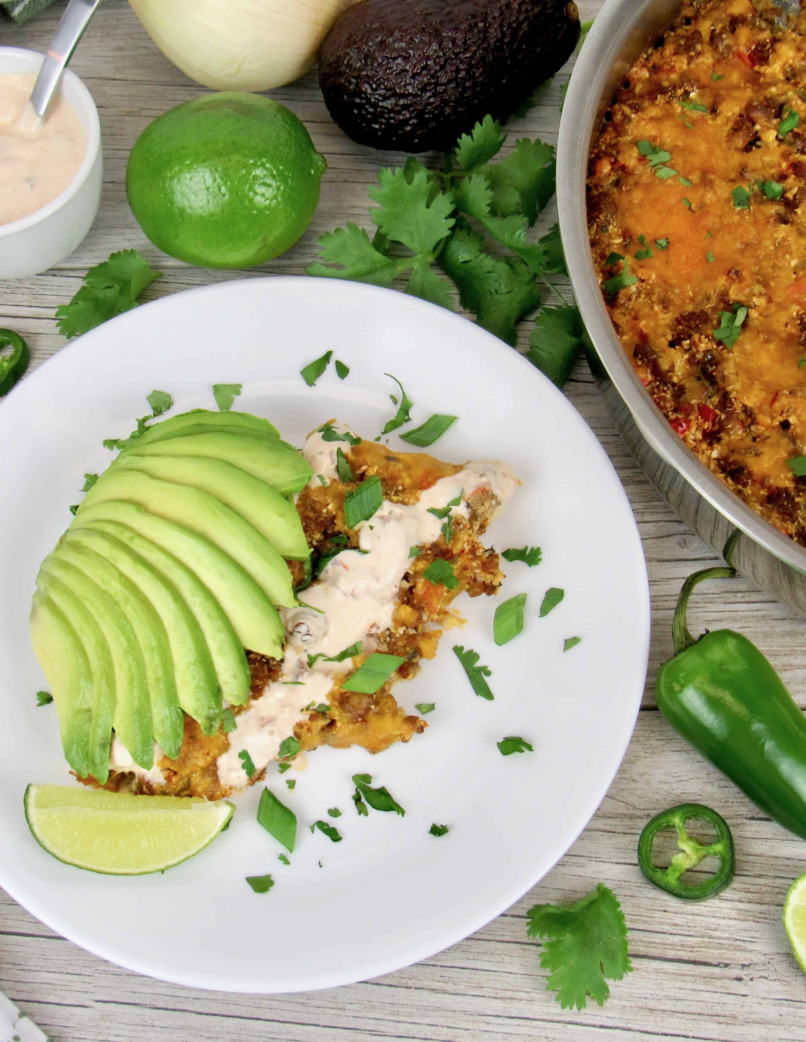 Baked Southwest Skillet with Chipotle Cream Keto Cooking Christian