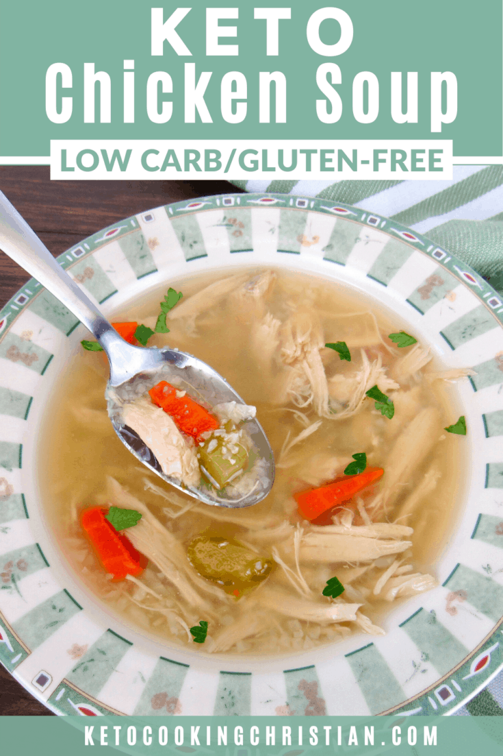 Keto Chicken Soup with Cauliflower Rice - Keto Cooking Christian