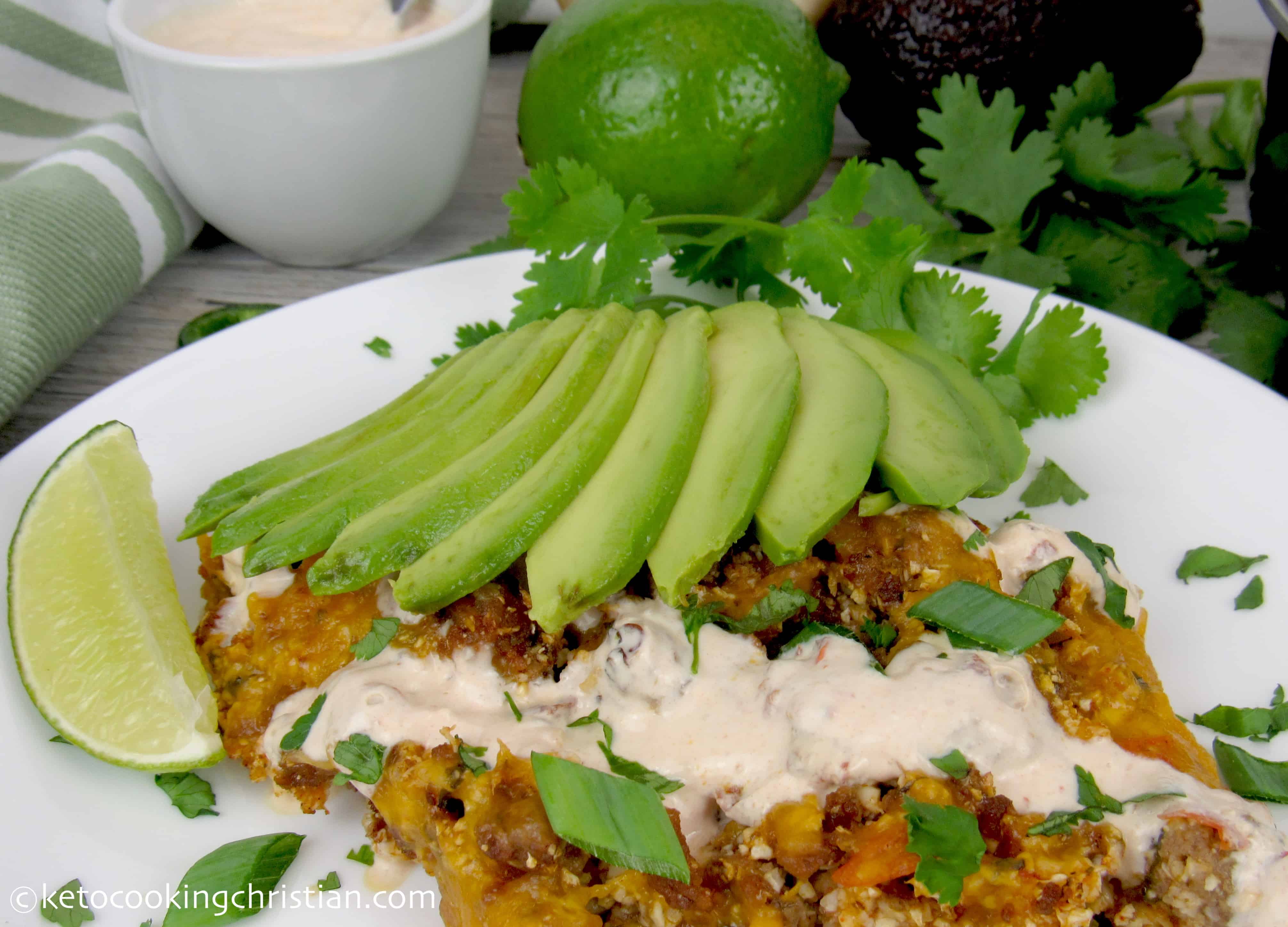 Baked Southwest Skillet with Chipotle Cream Keto Cooking Christian