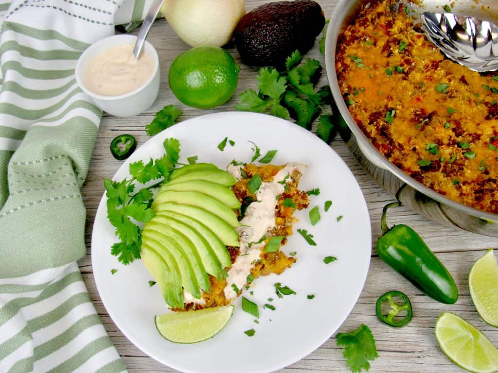 Baked Southwest Skillet with Chipotle Cream - Keto and Low Carb