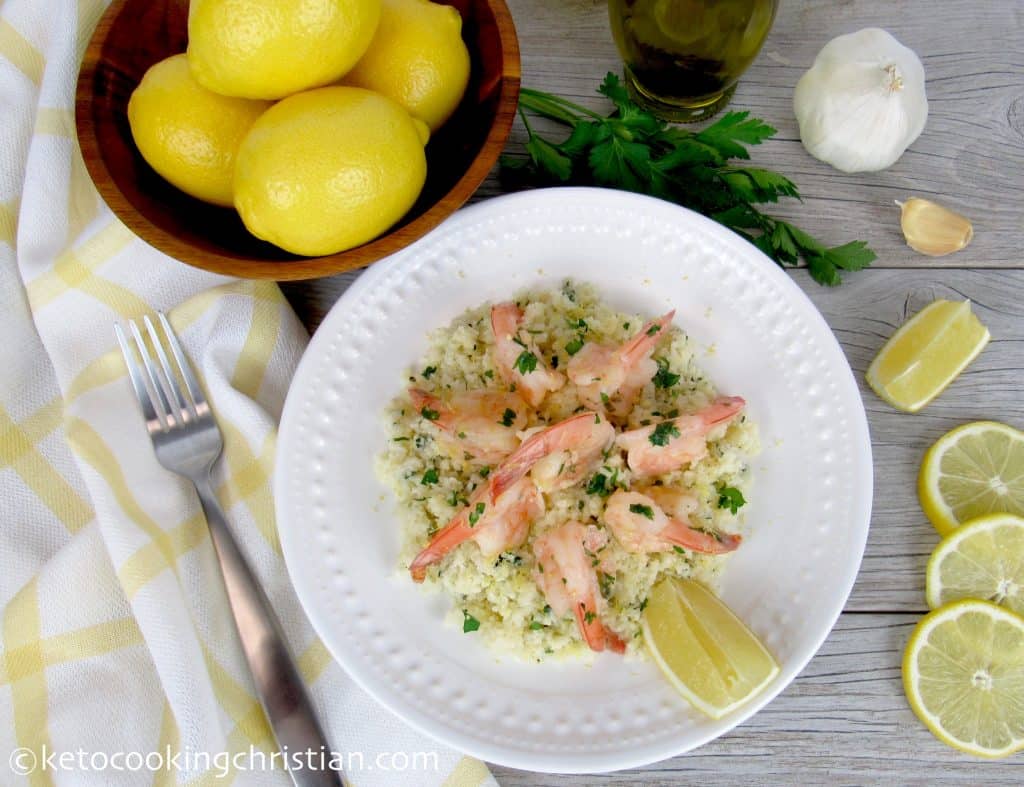 Shrimp Scampi with Cauliflower Rice- Keto and Low Carb - Keto Cooking