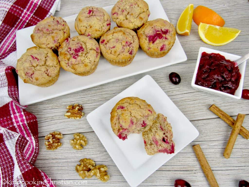 Cranberry Sauce and Walnut Muffins - Keto, Low Carb & Gluten Free