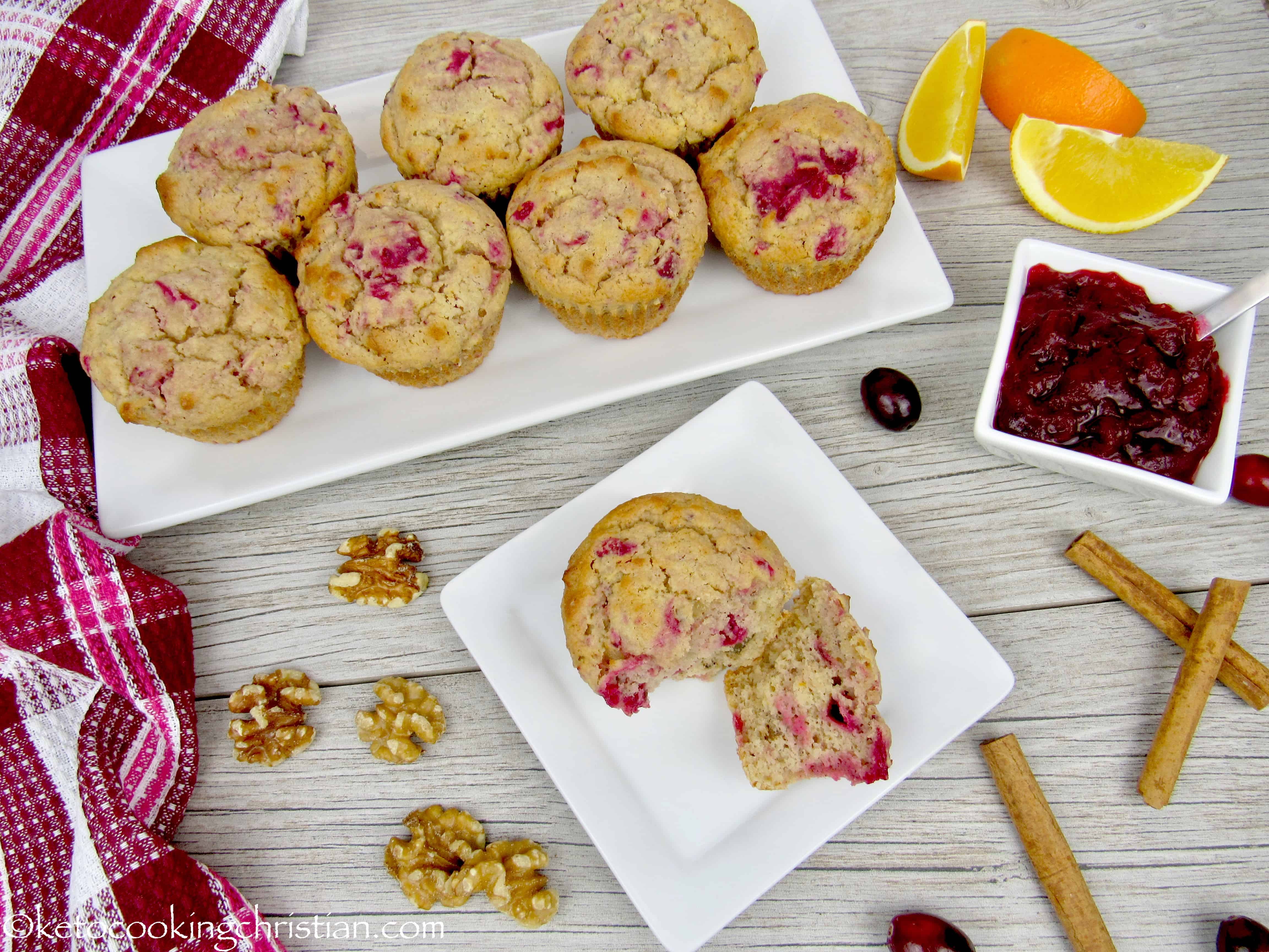 Keto Cranberry Sauce and Walnut Muffins Keto Cooking Christian
