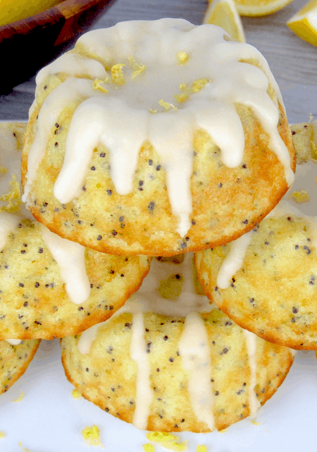 Lemon Poppy Mini Bundt Cakes