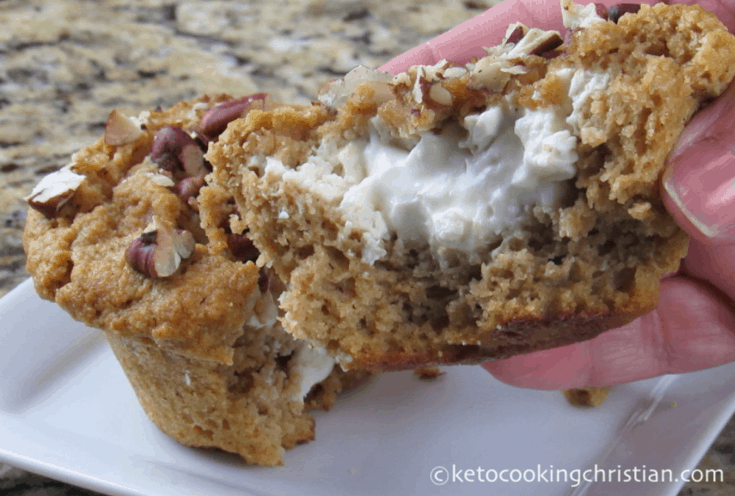 Pumpkin Muffins with Cream Cheese Filling - Keto, Low Carb & Gluten Free