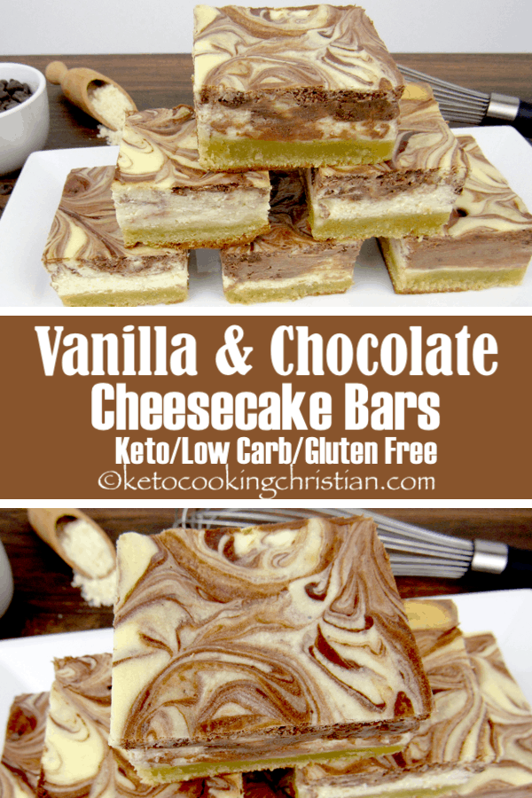 Vanilla and Chocolate Cheesecake Bars - Keto/Low Carb/Gluten Free ...