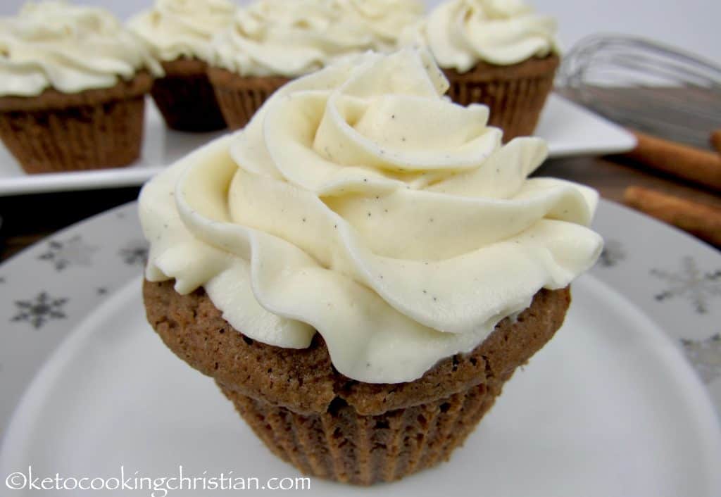 Gingerbread Cupcakes with Cream Cheese Frosting - Keto, Low Carb & Gluten Free