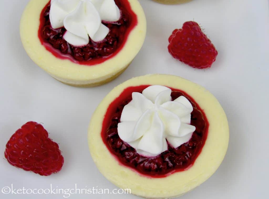 Mini Cheesecakes with Raspberry Sauce Keto, Low Carb & Gluten Free Keto Cooking Christian