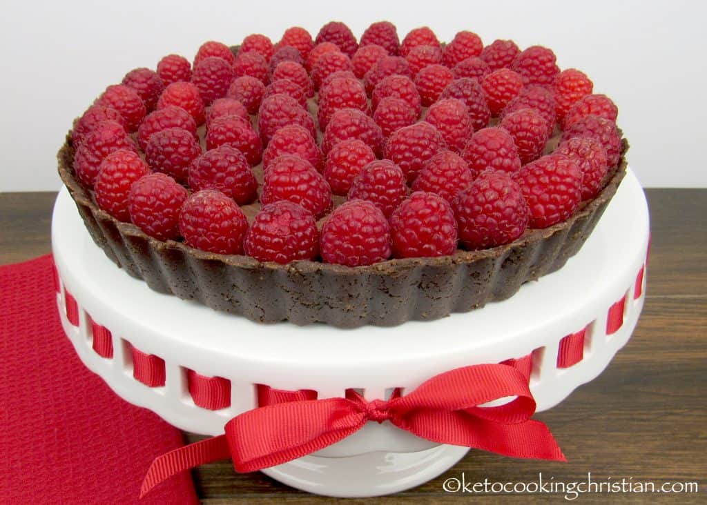 No-Bake Chocolate Raspberry Tart - Keto, Low Carb & Gluten Free