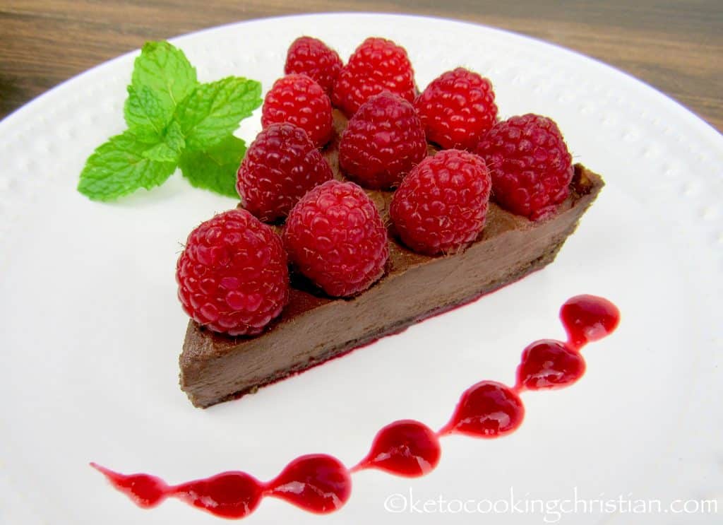 No-Bake Chocolate Raspberry Tart - Keto, Low Carb & Gluten Free