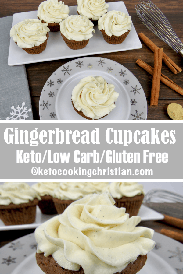 Gingerbread Cupcakes with Cream Cheese Frosting - Keto, Low Carb & Gluten Free