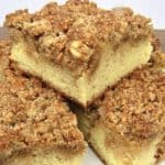 Keto Coffee Cake cut into slices stacked up