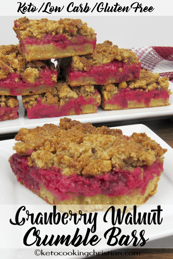 Cranberry Walnut Crumble Bars - Keto, Low Carb & Gluten Free