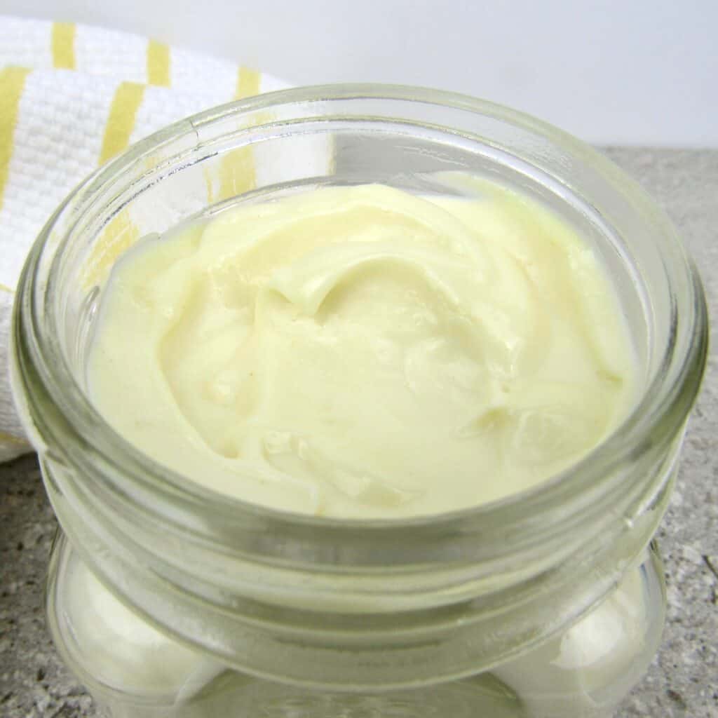 open jar of mayonnaise