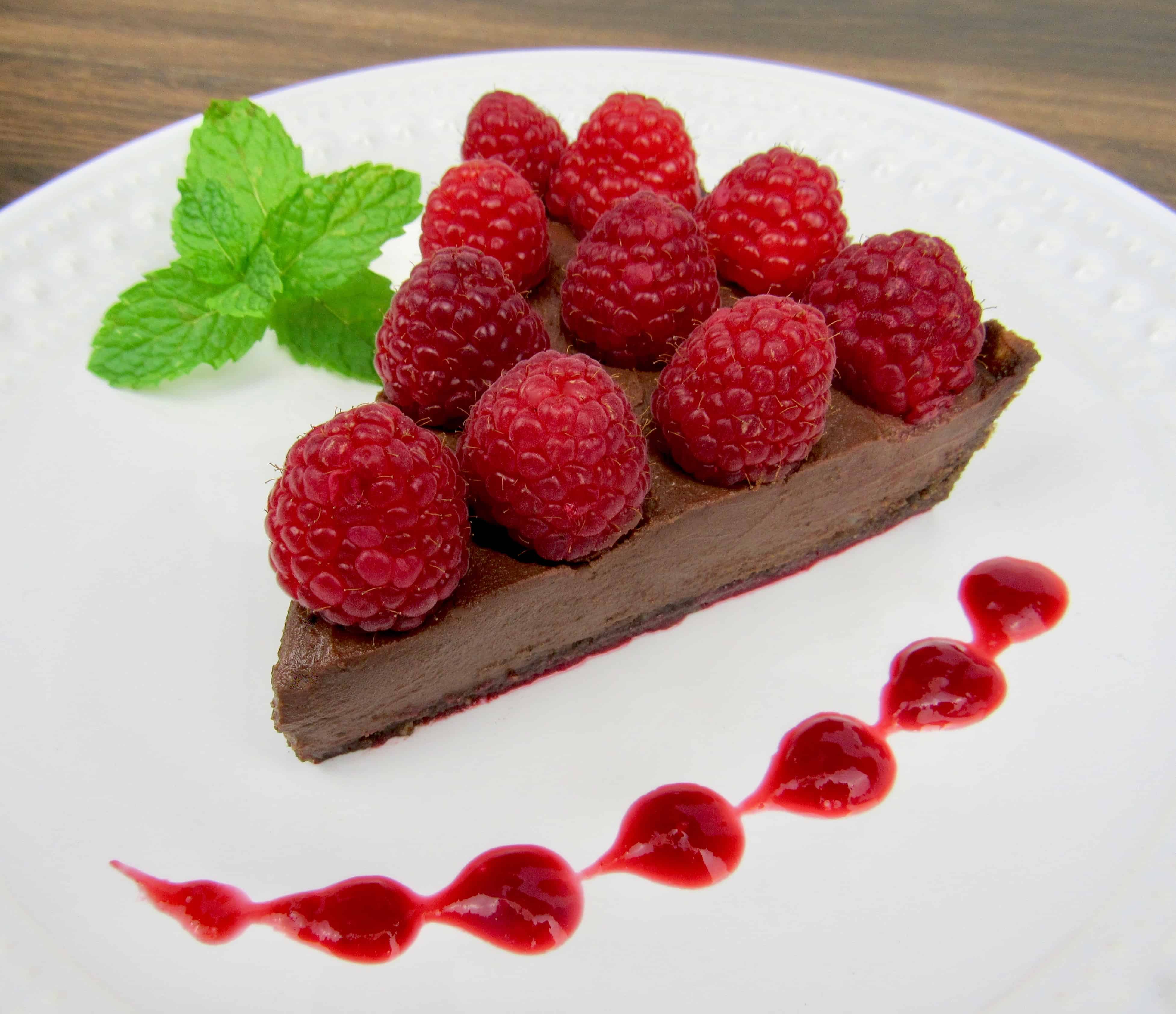 No Bake Chocolate Raspberry Tart Keto Low Carb Gluten Free Keto