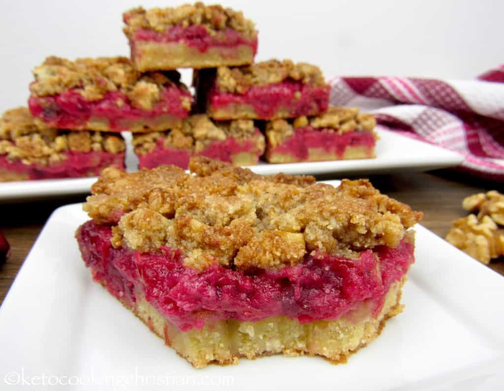 Cranberry Walnut Crumble Bars - Keto, Low Carb & Gluten Free