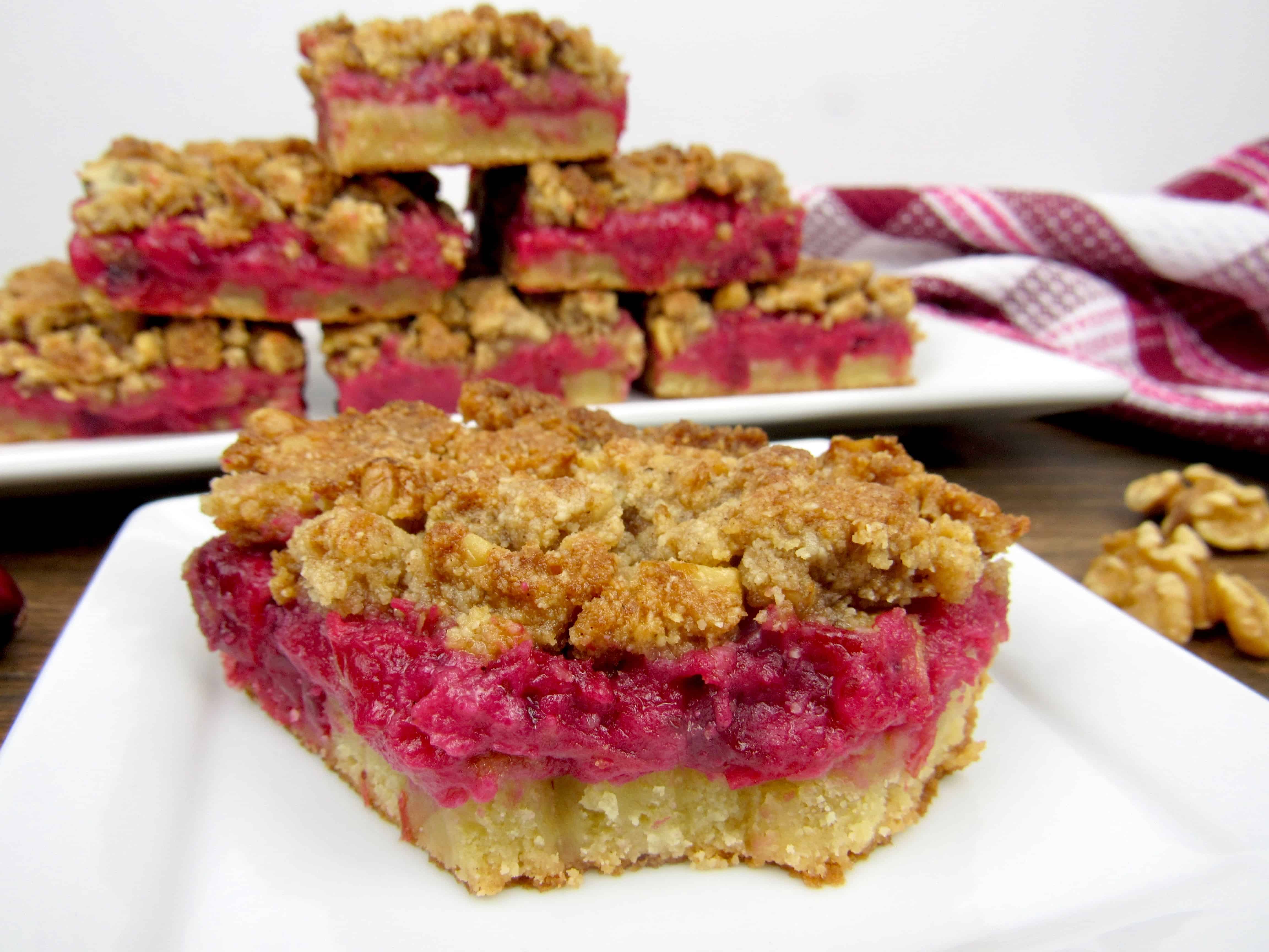 Cranberry Walnut Crumble Bars - Keto, Low Carb & Gluten Free