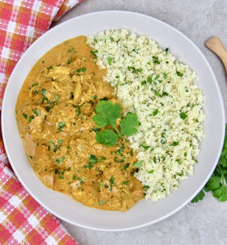 butter chicken with cauliflower rice