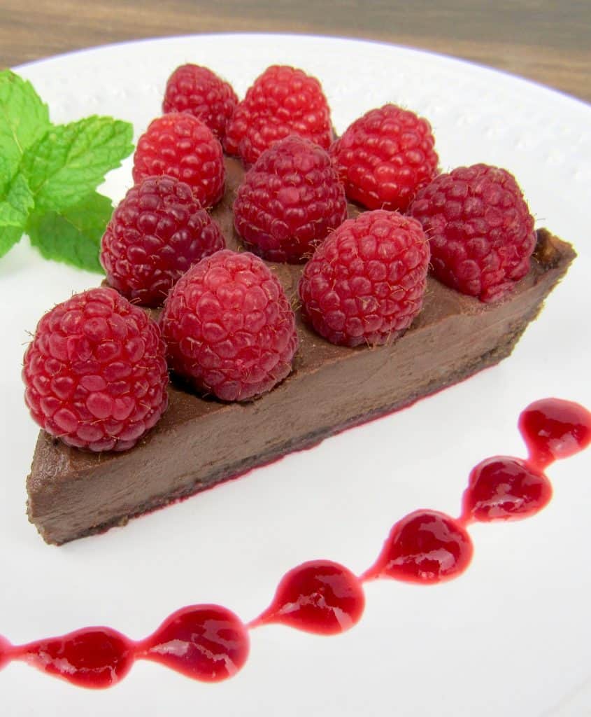 No-Bake Chocolate Raspberry Tart - Keto, Low Carb & Gluten Free